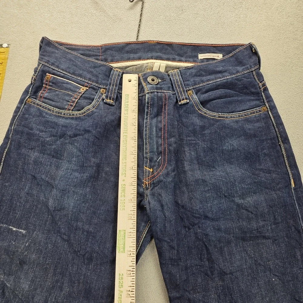 Levis Selvedge Jeans Mens Blue‎ Dark Wash Straight Regular Fits 31x29
